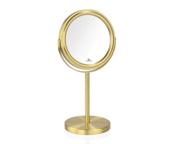 Miroir grossissant classique en métal doré 2