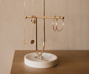 Boîte à bijoux de salle de bain moderne en marbre doré 4