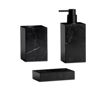 Porte-savon de salle de bain moderne en marbre noir 2