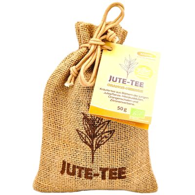 Organic jute tea orange-hibiscus jute bag