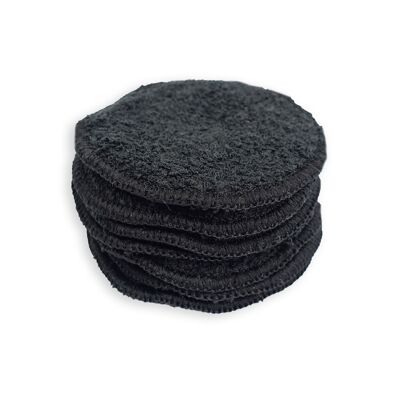 MuslinZ 7pk Bamboo Cotton Terry Makeup remover Pads 8cm - Black