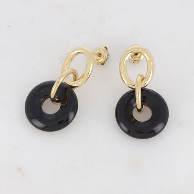 Loéline Earrings - Golden Onyx