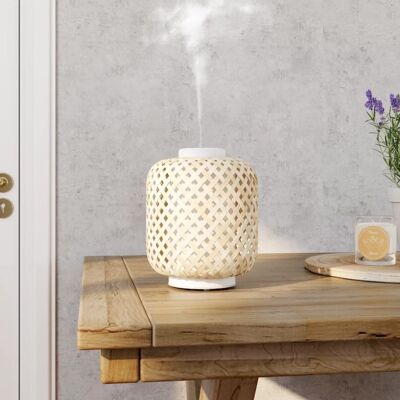 Vanelia: ultrasonic diffuser in rattan and frosted glass