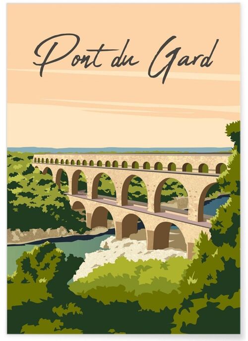 Affiche illustration du Pont du Gard