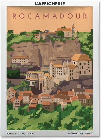 Affiche illustration de la ville de Rocamadour 2