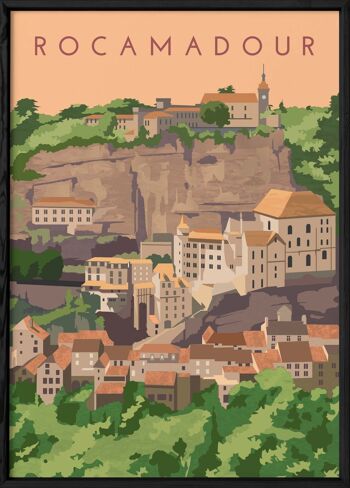 Affiche illustration de la ville de Rocamadour 3