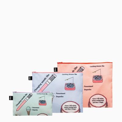 Loqi Pockets Pattern Toiletry Bag Set