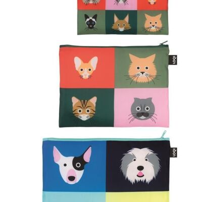 Loqi Stephen Cheetham Cats & Dogs Toiletry Bag Set