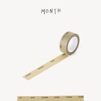 Livework Life & Pieces Paper Tape - 15mm - Month