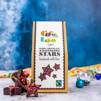 Dark Chocolate and Raspberry Stars - 6 x 100g