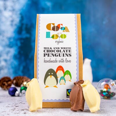Pinguine aus Milch/weißer Schokolade - 6 x 100 g