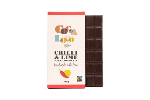 Dark Chocolate, Chilli & Lime Bar - 12 x 100g