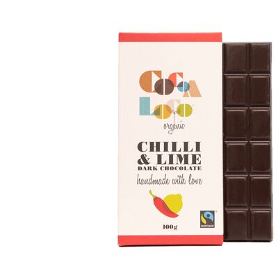 Dark Chocolate, Chilli & Lime Bar - 12 x 100g