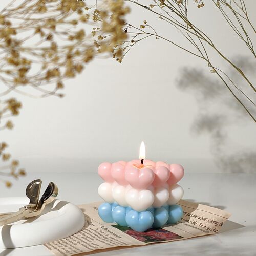 Layered Heart Candle |Decorative Candle | Handmade | Soy Wax | Home Decor