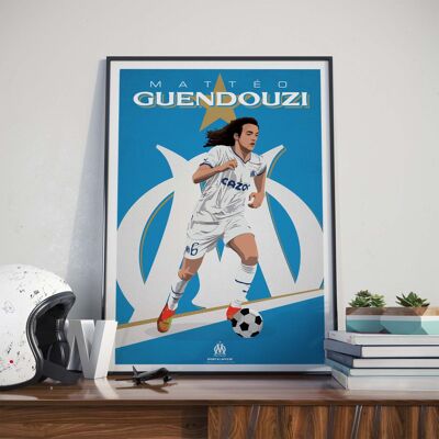 FOOTBALL | OM Mattéo Guendouzi - 30 x 40 cm