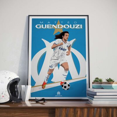 FÚTBOL | OM Mattéo Guendouzi - 30 x 40 cm