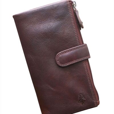 Elsa wallet with mobile phone compartment women's wallet leather men's RFID protection - brown