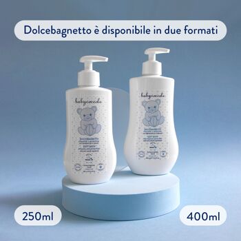 BAIN DOUX RELAXANT ET PROTECTEUR POUR LES ENFANTS aux extraits de Fleur de Lotus, ingrédients purs et naturels d'origine végétale. Testé dermatologiquement, pour peaux sensibles. Fabriqué en Italie 2