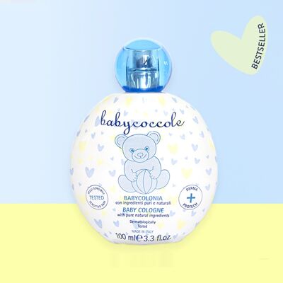 BABY COLOGNE NEWBORN AND CHILD with pure and natural ingredients of vegetable origin. Dermatologically tested, for sensitive skin. Made in Italy