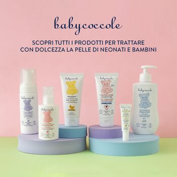 CRÈME SOLAIRE DOUCE POUR ENFANTS TRÈS HAUTE PROTECTION SPF50 aux ingrédients purs et naturels d'origine végétale. Testé dermatologiquement, pour peaux sensibles. Fabriqué en Italie 5