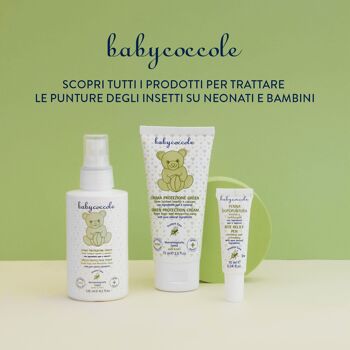 CRÈME ANTI-INSECTES VERTE Anti-moustiques pour enfants à la Citronnelle, Géranium et Mélisse, ingrédients purs et naturels d'origine végétale. Testé dermatologiquement, pour peaux sensibles. Fabriqué en Italie 3