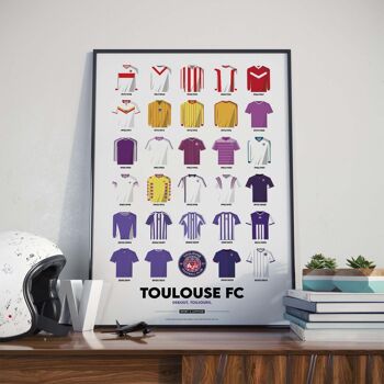 FOOT | TOULOUSE FC Maillots Historiques - 30 x 40 cm 1