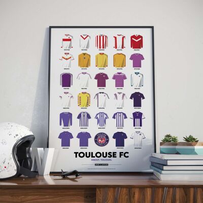 FUSSBALL | TOULOUSE FC Historische Trikots - 30 x 40 cm