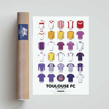 FOOT | TOULOUSE FC Maillots Historiques - 30 x 40 cm 2