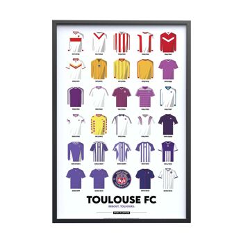 FOOT | TOULOUSE FC Maillots Historiques - 30 x 40 cm 3