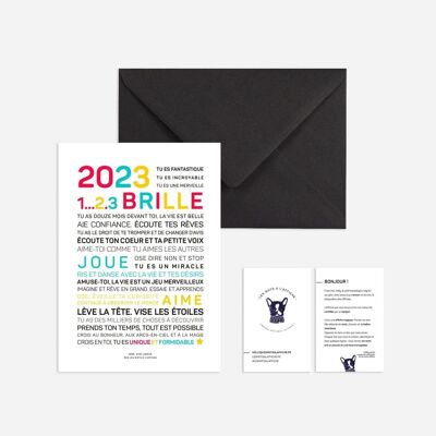 Carte de voeux (A7) 2023 ... 1 2 3 Brille !