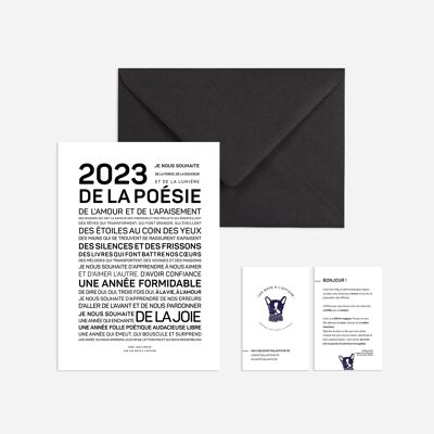 Carte de voeux (A7) 2023, de la poésie