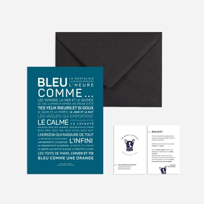 Affiche  Bleu comme format mini (carte postale)