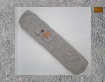 Sac de tapis de yoga en coton et lin écologique, sac de yoga fait à la main, sac de yoga écologique, sac de tapis de yoga UK, double fermeture éclair (sac uniquement) couleur gris clair 3