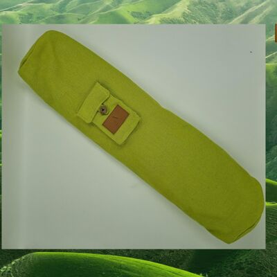 Borsa per tappetino da yoga in lino di cotone ecologico, borsa da yoga fatta a mano, borsa da yoga ecologica, borsa per tappetino da yoga nel Regno Unito, doppia cerniera (solo borsa) colore verde lime