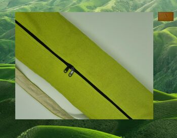 Sac de tapis de yoga en coton et lin écologique, sac de yoga fait à la main, sac de yoga écologique, sac de tapis de yoga UK, double fermeture éclair (sac uniquement) couleur vert citron 3