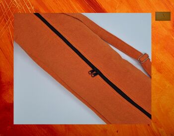 Sac de tapis de yoga en coton et lin écologique, sac de yoga fait à la main, sac de yoga écologique, sac de tapis de yoga UK, double fermeture éclair (sac uniquement) couleur orange 4
