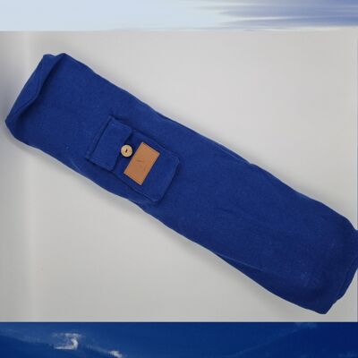 Sac de tapis de yoga en coton et lin écologique, sac de yoga fait à la main, sac de yoga écologique, sac de tapis de yoga UK, double fermeture éclair (sac uniquement) couleur bleu royal