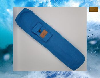 Sac de tapis de yoga en coton et lin écologique, sac de yoga fait à la main, sac de yoga écologique, sac de tapis de yoga UK, double fermeture éclair (sac uniquement) couleur bleu ciel 3