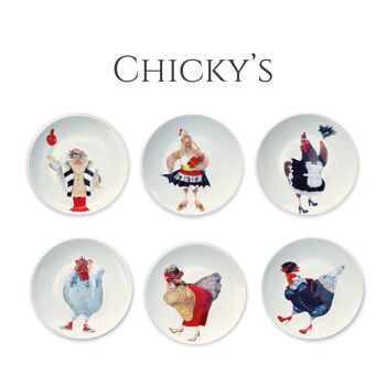 Chicky's, lot de 6 assiettes plates 1
