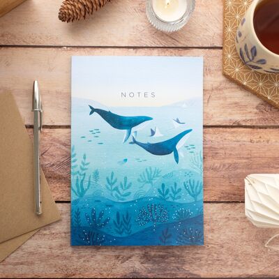 blue notebook, gift for turquoise lover, gift for ocean lover, Sea lover notebook, marine journal A5, gift for sea lover, sea lover gift