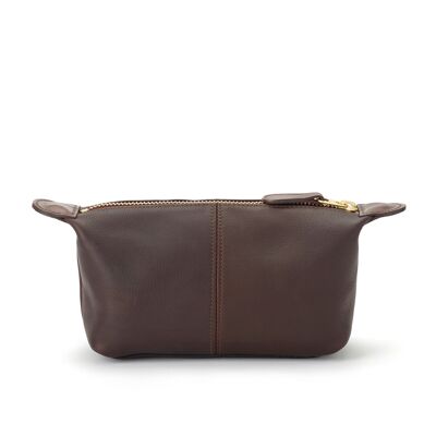 Hawkins & Brimble Trousse de toilette en cuir de selle (marron)