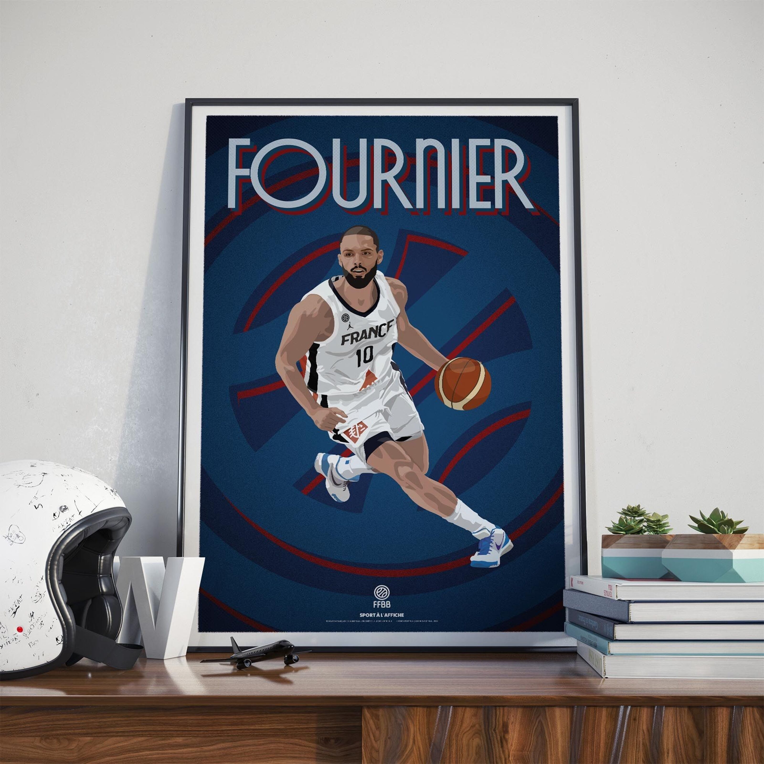 Affiche BASKET- Team France Basket Evan Fournier 40 x 60 cm BASKET