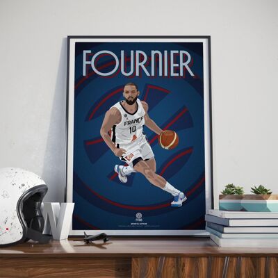 BASKETBALL | Team Frankreich Korb | Evan Fournier - 40 x 60 cm