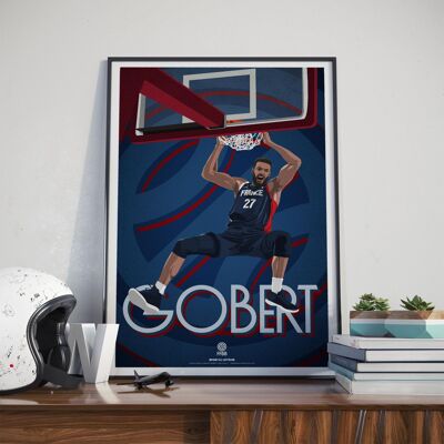 BASKETBALL | Team Frankreich Korb | Rudy Gobert - 30 x 40 cm