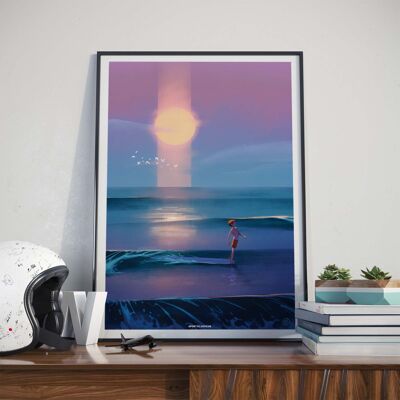 SURF l "Sunset Session" de Losty - 30 x 40 cm
