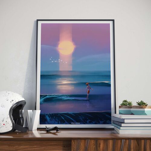 SURF l "Sunset Session" by Losty - 40 x 60 cm