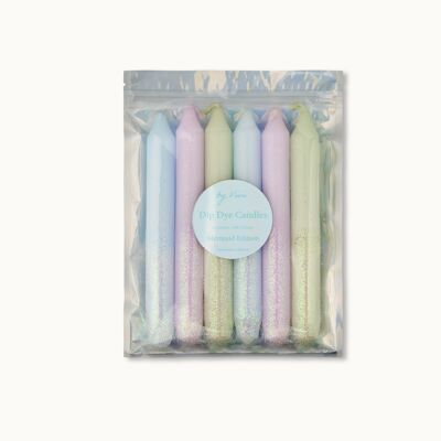 Juego de velas Dip Dye: sirena brillante