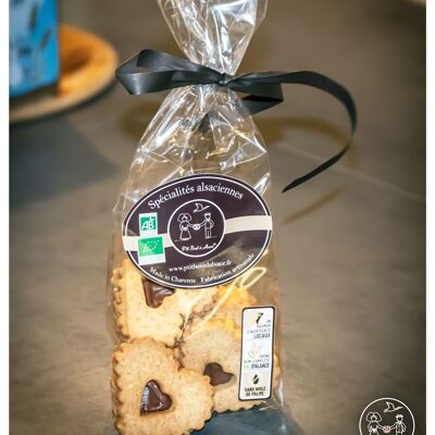 Organic Alsatian "Choco-Hazelnut" shortbread - 125g (Bag)