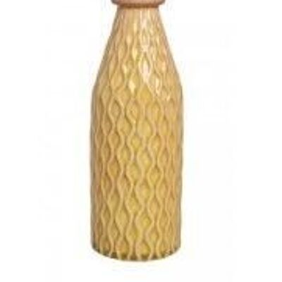 Vaso decorativo in ceramica colore giallo altezza 26,5