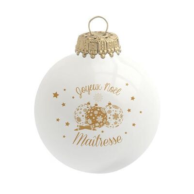 Merry Christmas Mistress Christmas bauble - glass